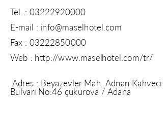 Masel Hotel iletiim bilgileri